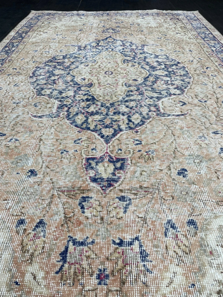 Blue Turkish Oushak Rug 5' 1" x 8' 9" Hand-Knotted | No. WR26826