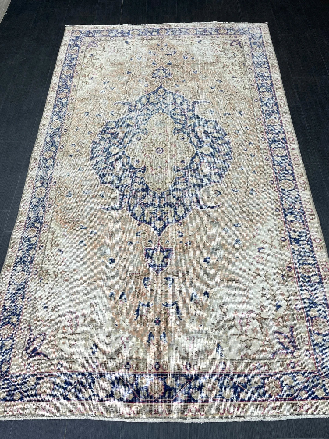 Blue Turkish Oushak Rug 5' 1" x 8' 9" Hand-Knotted | No. WR26826