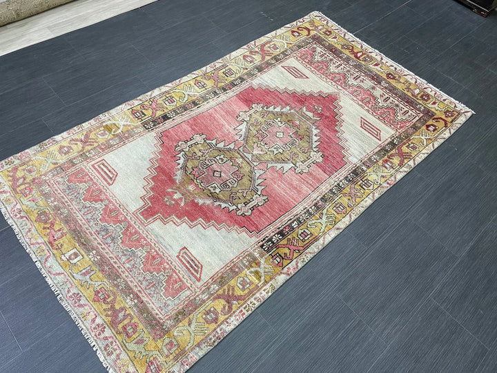 Tan Turkish Runner Rug 3' 8" x 6' 9" Hand-Knotted | No. WR27230