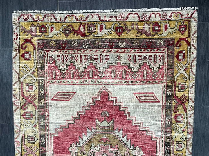 Tan Turkish Runner Rug 3' 8" x 6' 9" Hand-Knotted | No. WR27230