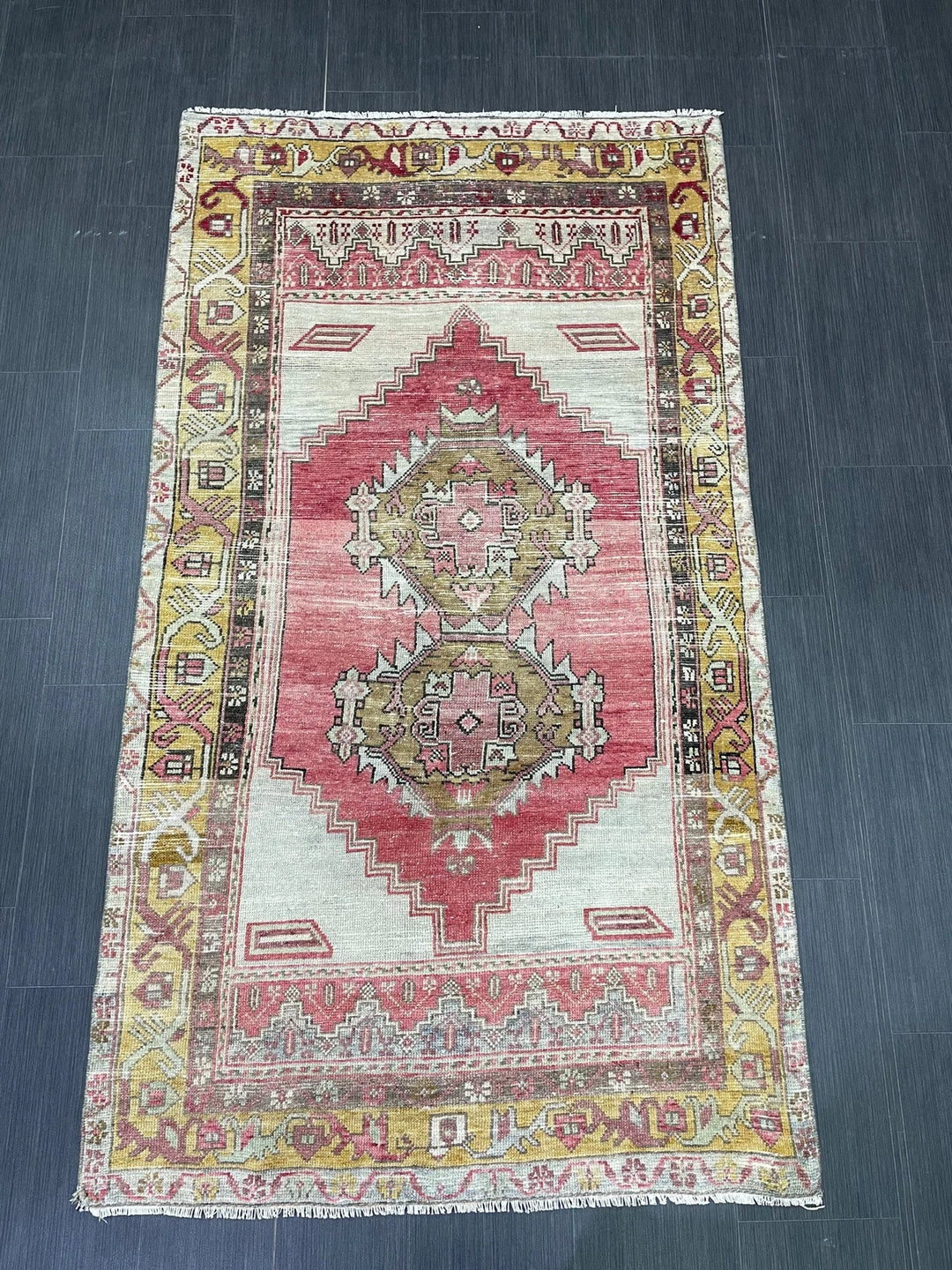 Tan Turkish Runner Rug 3' 8" x 6' 9" Hand-Knotted | No. WR27230