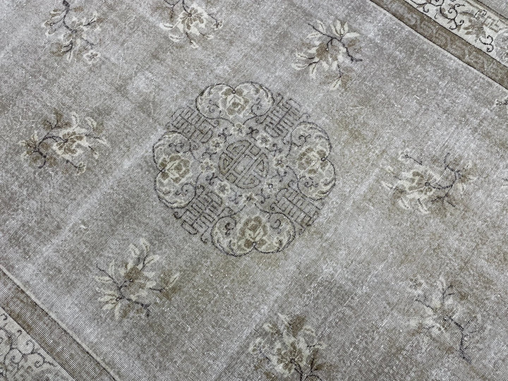 Beige Turkish Oushak Rug 8' 5" x 12' 3" Hand-Knotted | No. WR27308