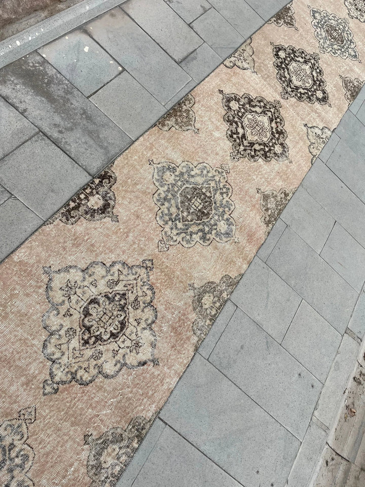 Beige Turkish Runner Rug 2' 9" x 23' 9" Hand-Knotted | No. WR27722