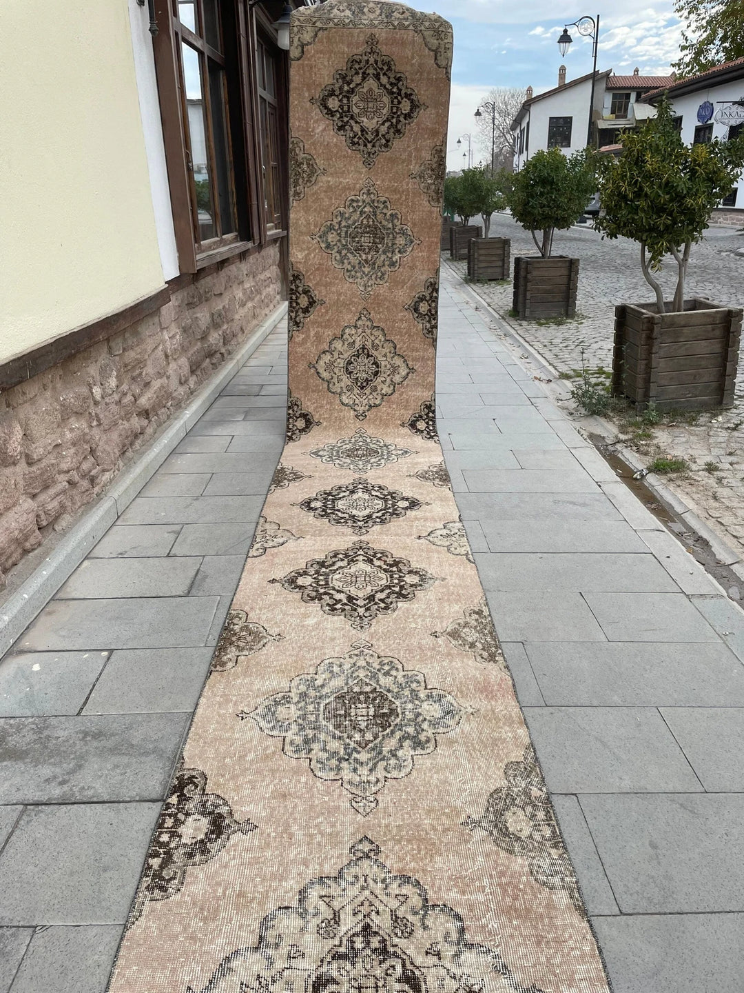 Beige Turkish Runner Rug 2' 9" x 23' 9" Hand-Knotted | No. WR27722