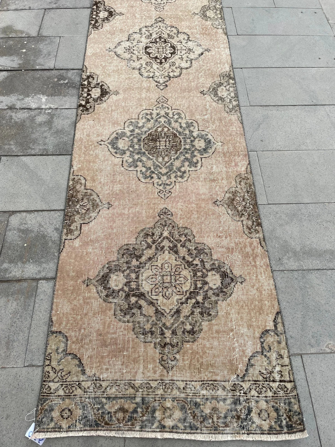 Beige Turkish Runner Rug 2' 9" x 23' 9" Hand-Knotted | No. WR27722