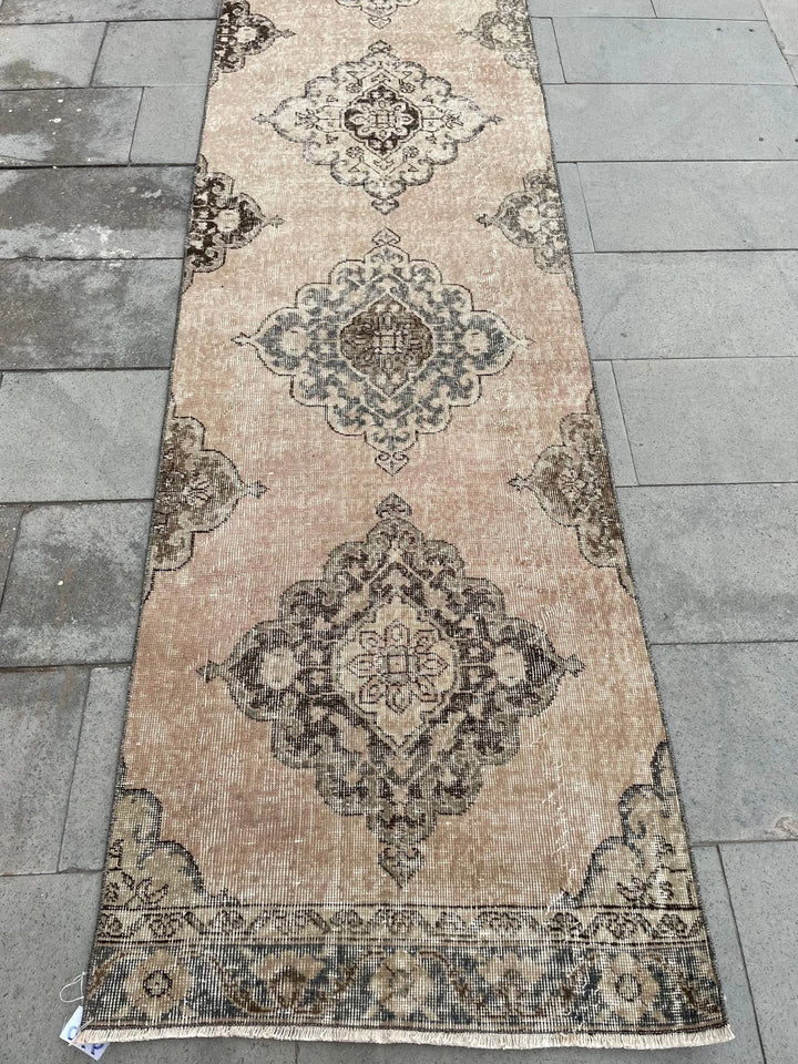 Beige Turkish Runner Rug 2' 9" x 23' 9" Hand-Knotted | No. WR27722
