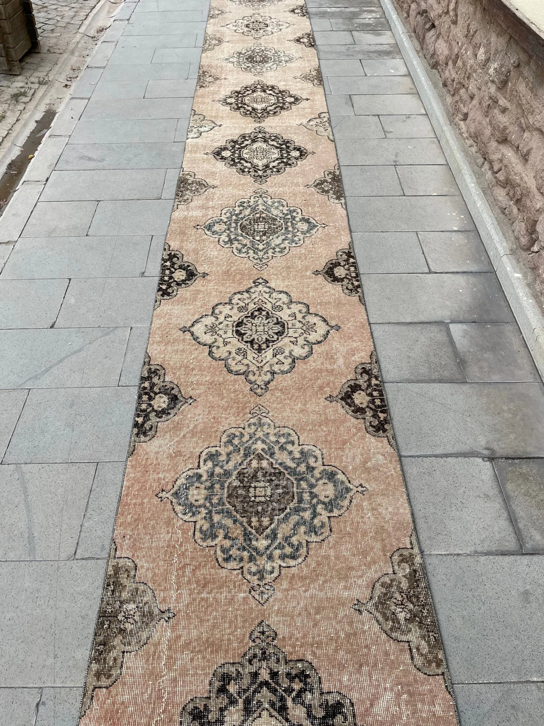 Beige Turkish Runner Rug 2' 9" x 23' 9" Hand-Knotted | No. WR27722