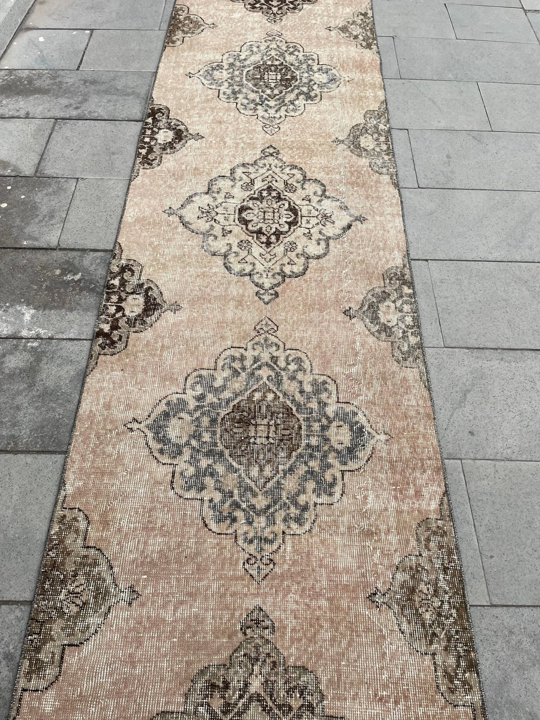 Beige Turkish Runner Rug 2' 9" x 23' 9" Hand-Knotted | No. WR27722