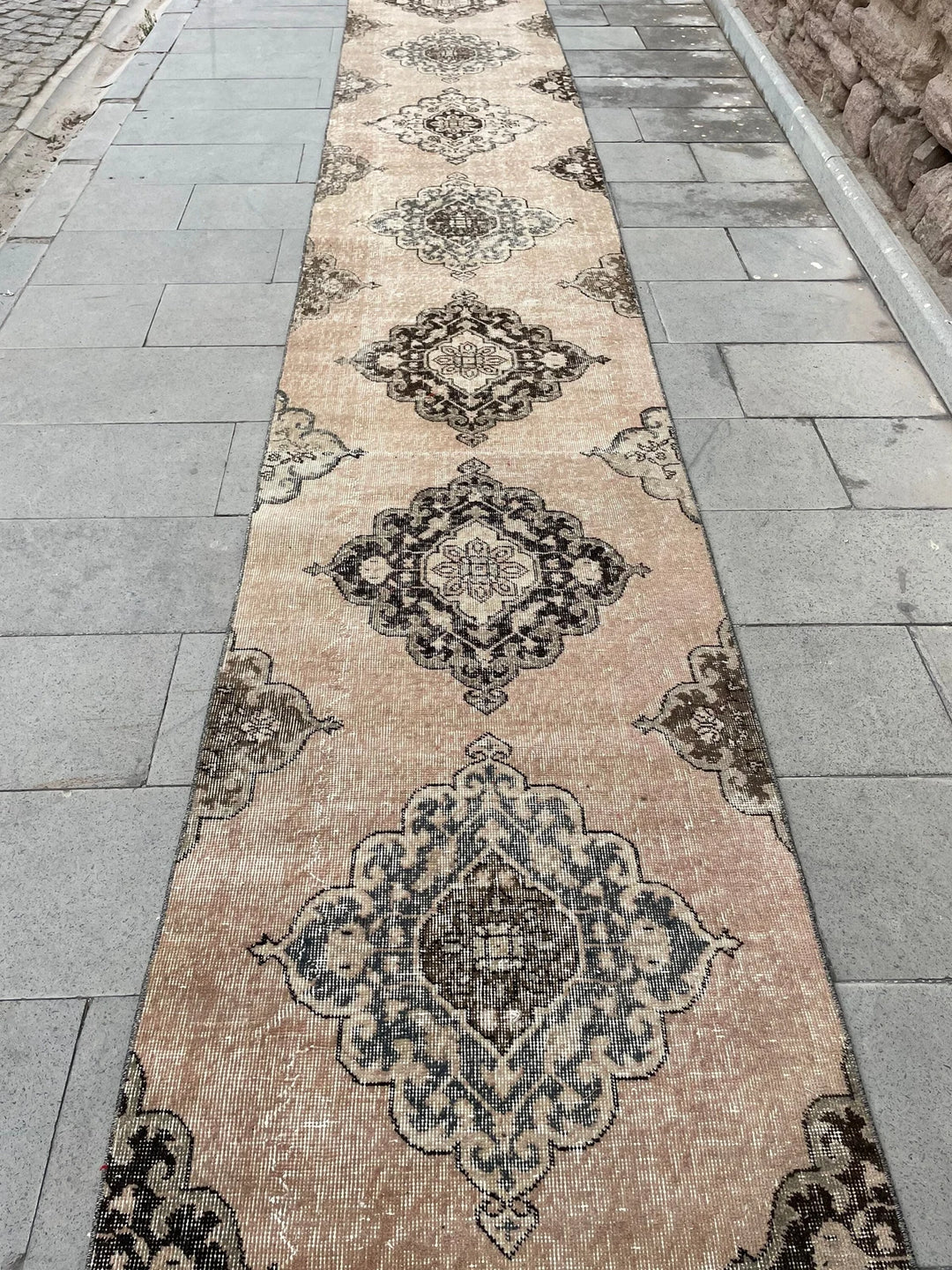 Beige Turkish Runner Rug 2' 9" x 23' 9" Hand-Knotted | No. WR27722