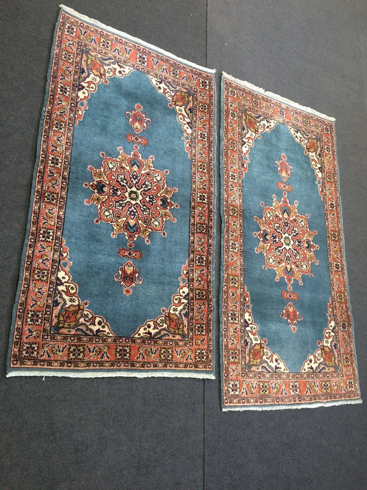 Blue Turkish Runner Rug 2' 9" x 5' 4" Hand-Knotted | No. WR27889