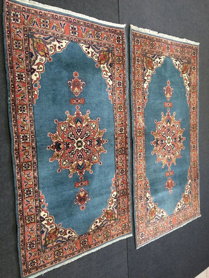 Blue Turkish Runner Rug 2' 9" x 5' 4" Hand-Knotted | No. WR27889