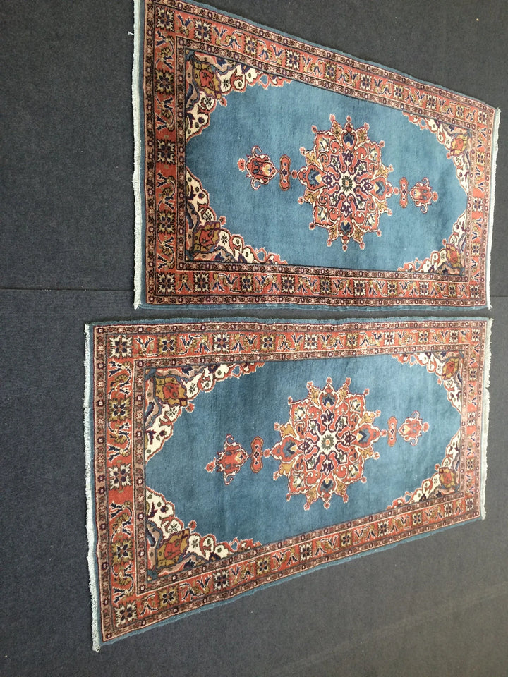 Blue Turkish Runner Rug 2' 9" x 5' 4" Hand-Knotted | No. WR27889