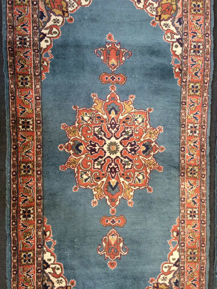 Blue Turkish Runner Rug 2' 9" x 5' 4" Hand-Knotted | No. WR27889