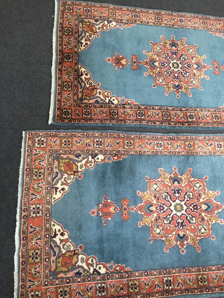 Blue Turkish Runner Rug 2' 9" x 5' 4" Hand-Knotted | No. WR27889