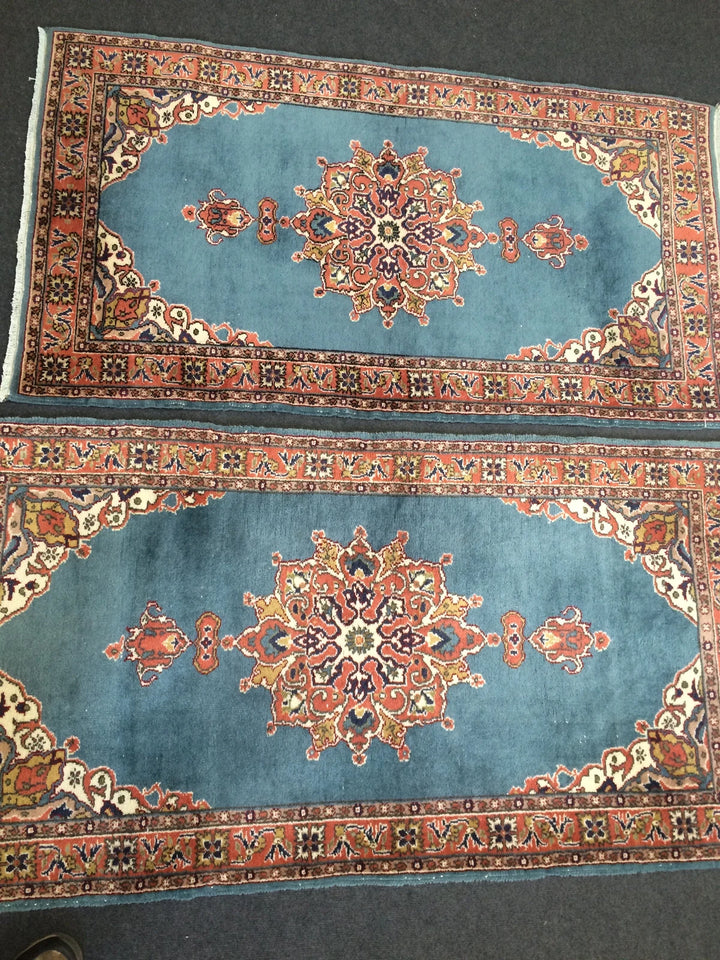 Blue Turkish Runner Rug 2' 9" x 5' 4" Hand-Knotted | No. WR27889