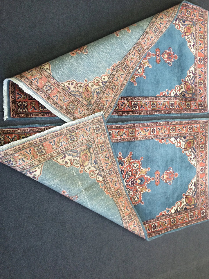 Blue Turkish Runner Rug 2' 9" x 5' 4" Hand-Knotted | No. WR27889