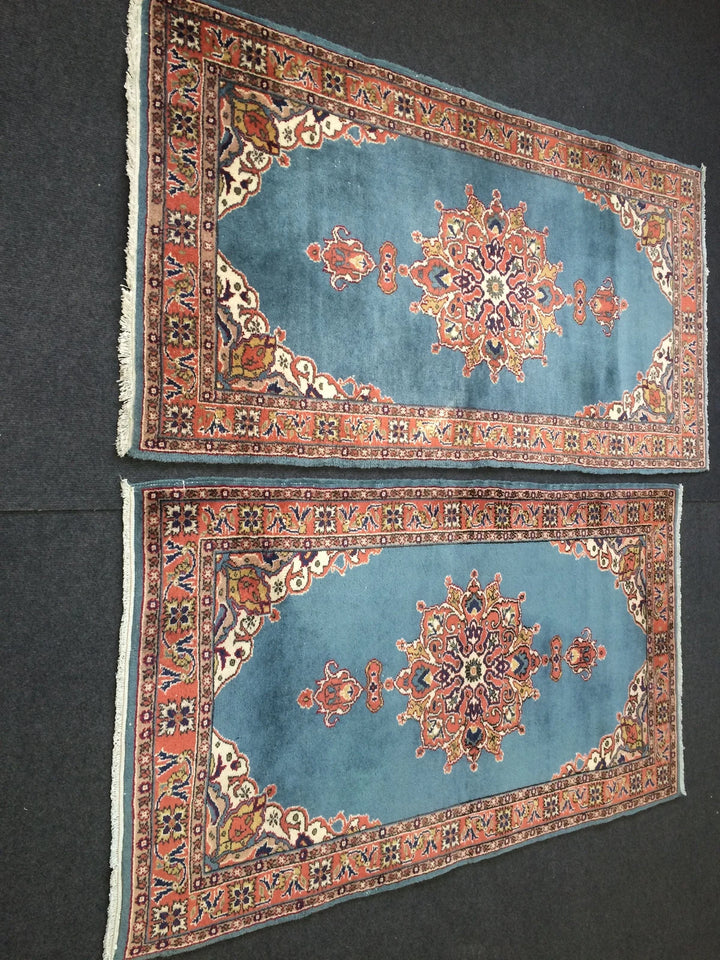 Blue Turkish Runner Rug 2' 9" x 5' 4" Hand-Knotted | No. WR27889