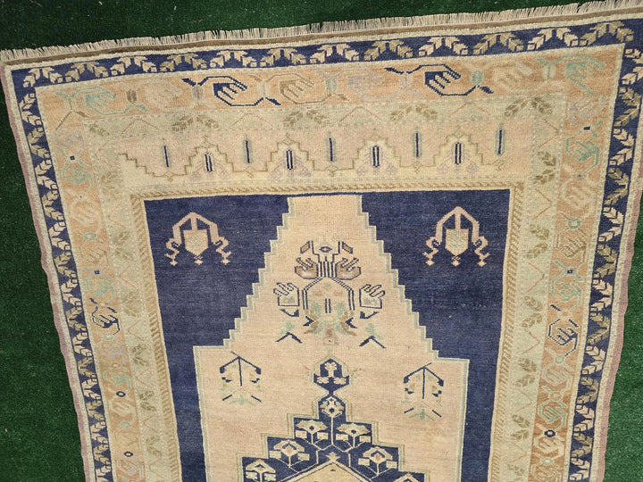 Blue Turkish Runner Rug 5' 7" x 10' 1" Hand-Knotted | No. WR27891