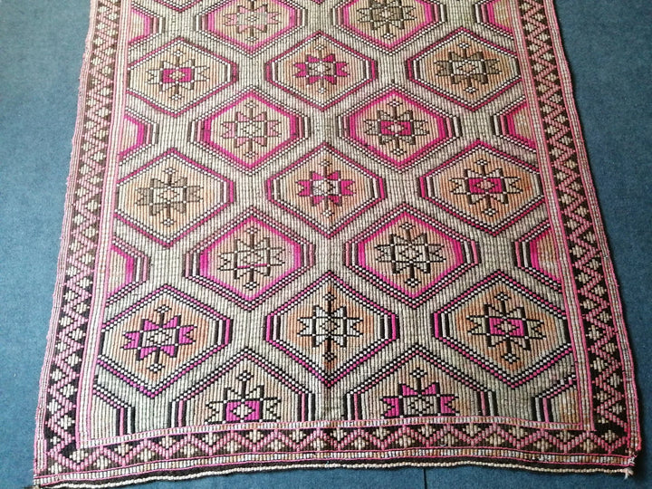 Beige Turkish Runner Rug 5' 7" x 9' Hand-Knotted | No. WR28056