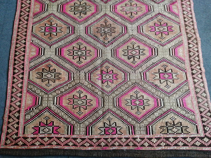 Beige Turkish Runner Rug 5' 7" x 9' Hand-Knotted | No. WR28056