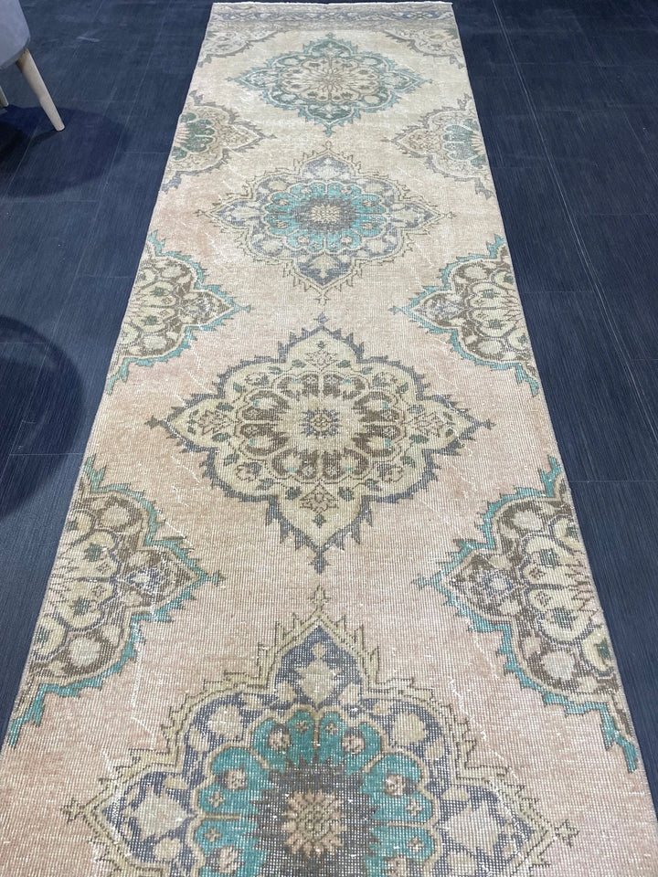 Rust Turkish Runner Rug 2' 10" x 12' 2" Hand-Knotted | No. WR28113