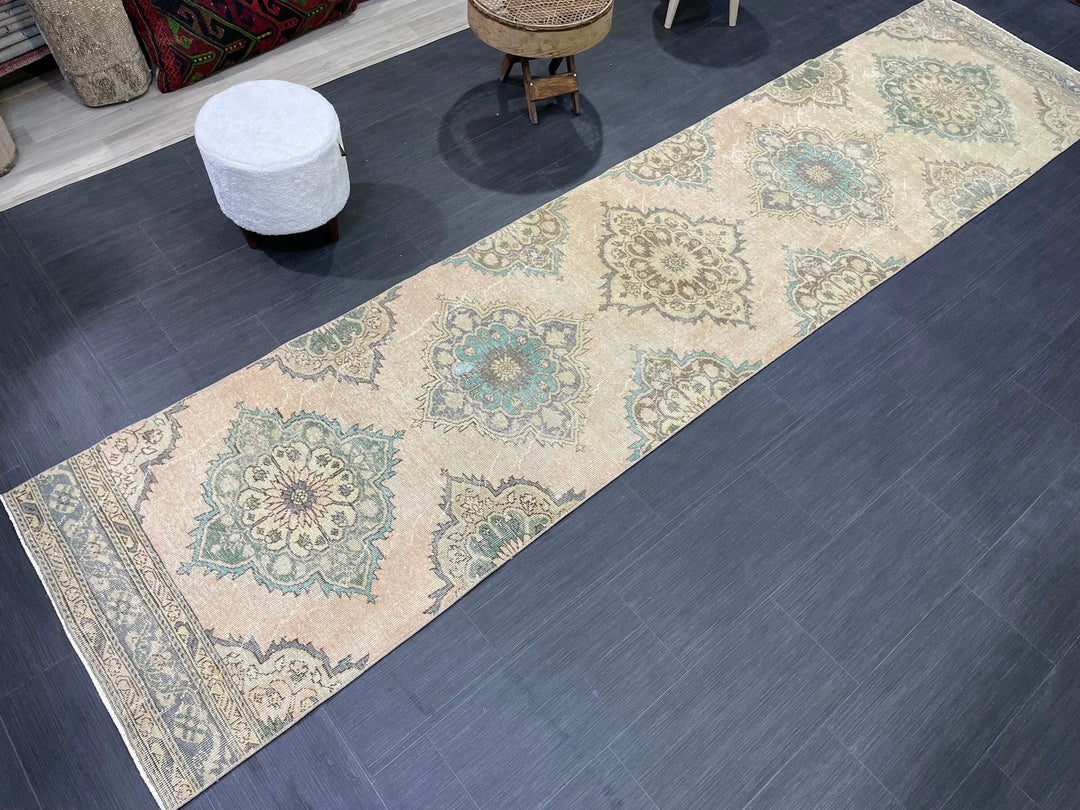 Rust Turkish Runner Rug 2' 10" x 12' 2" Hand-Knotted | No. WR28113