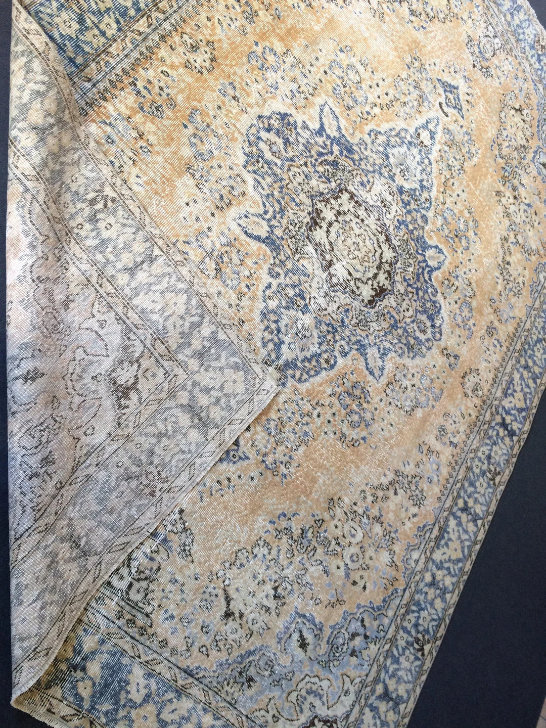 Beige Turkish Runner Rug 6' 10" x 10' Hand-Knotted | No. WR28460