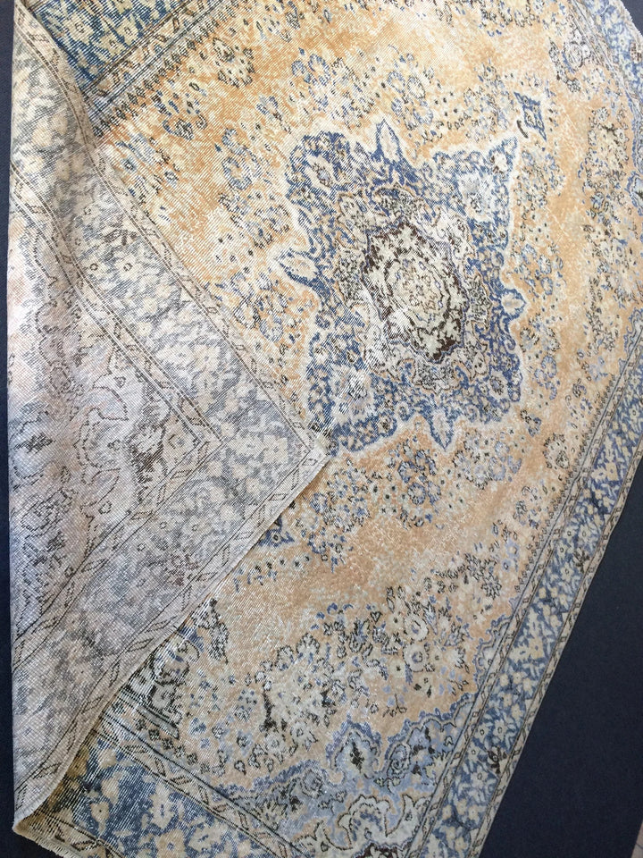 Beige Turkish Runner Rug 6' 10" x 10' Hand-Knotted | No. WR28460