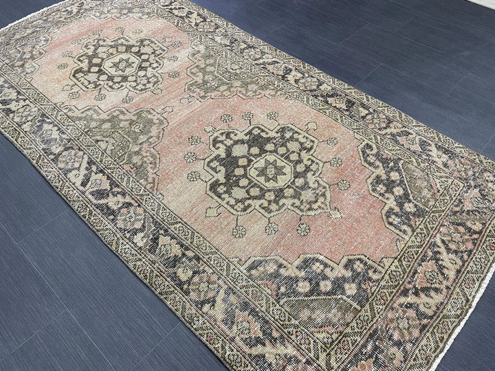 Rust Turkish Runner Rug 3' 5" x 6' 10" Hand-Knotted | No. WR28609