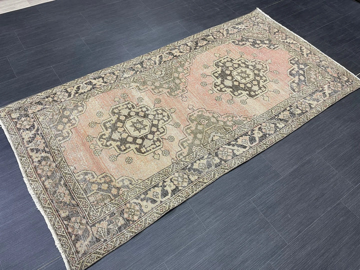 Rust Turkish Runner Rug 3' 5" x 6' 10" Hand-Knotted | No. WR28609