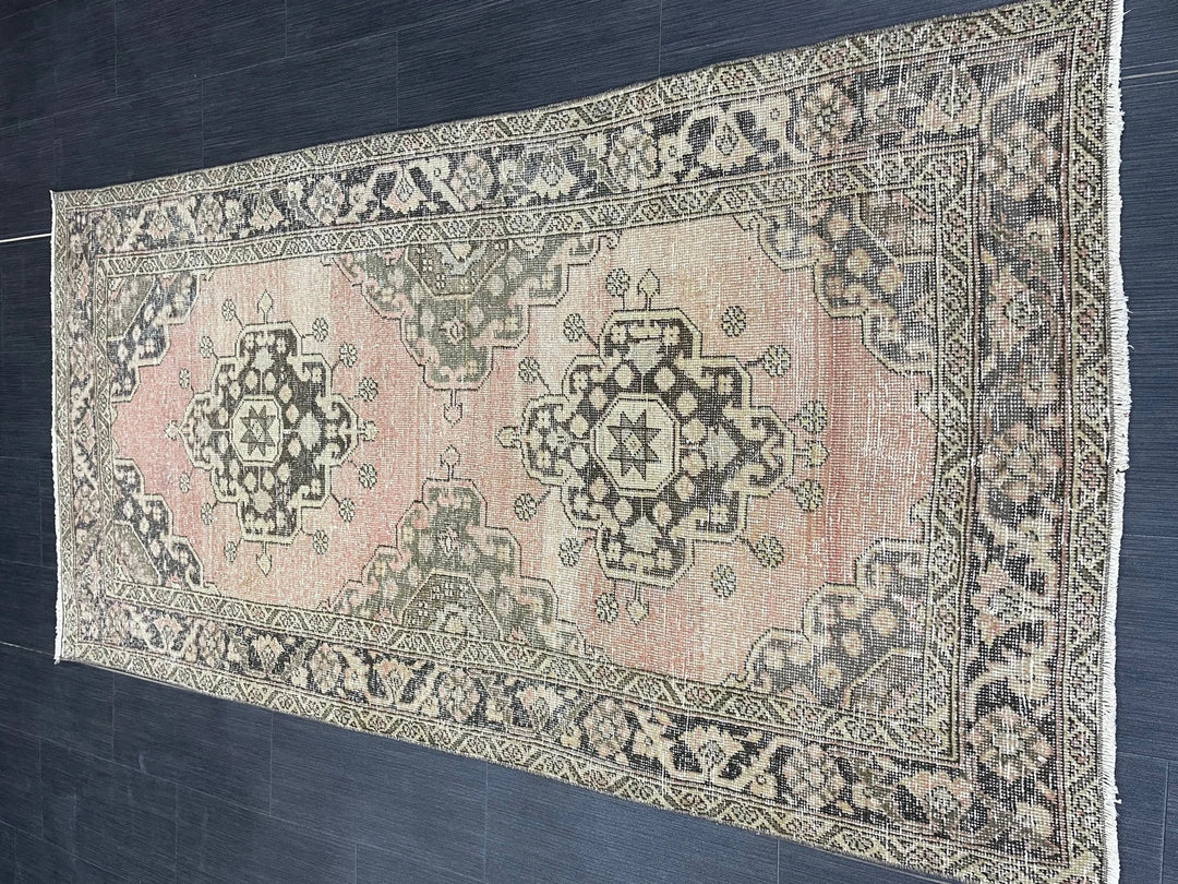 Rust Turkish Runner Rug 3' 5" x 6' 10" Hand-Knotted | No. WR28609