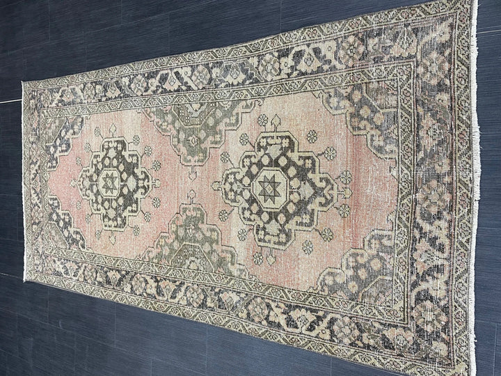 Rust Turkish Runner Rug 3' 5" x 6' 10" Hand-Knotted | No. WR28609