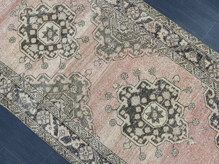 Rust Turkish Runner Rug 3' 5" x 6' 10" Hand-Knotted | No. WR28609
