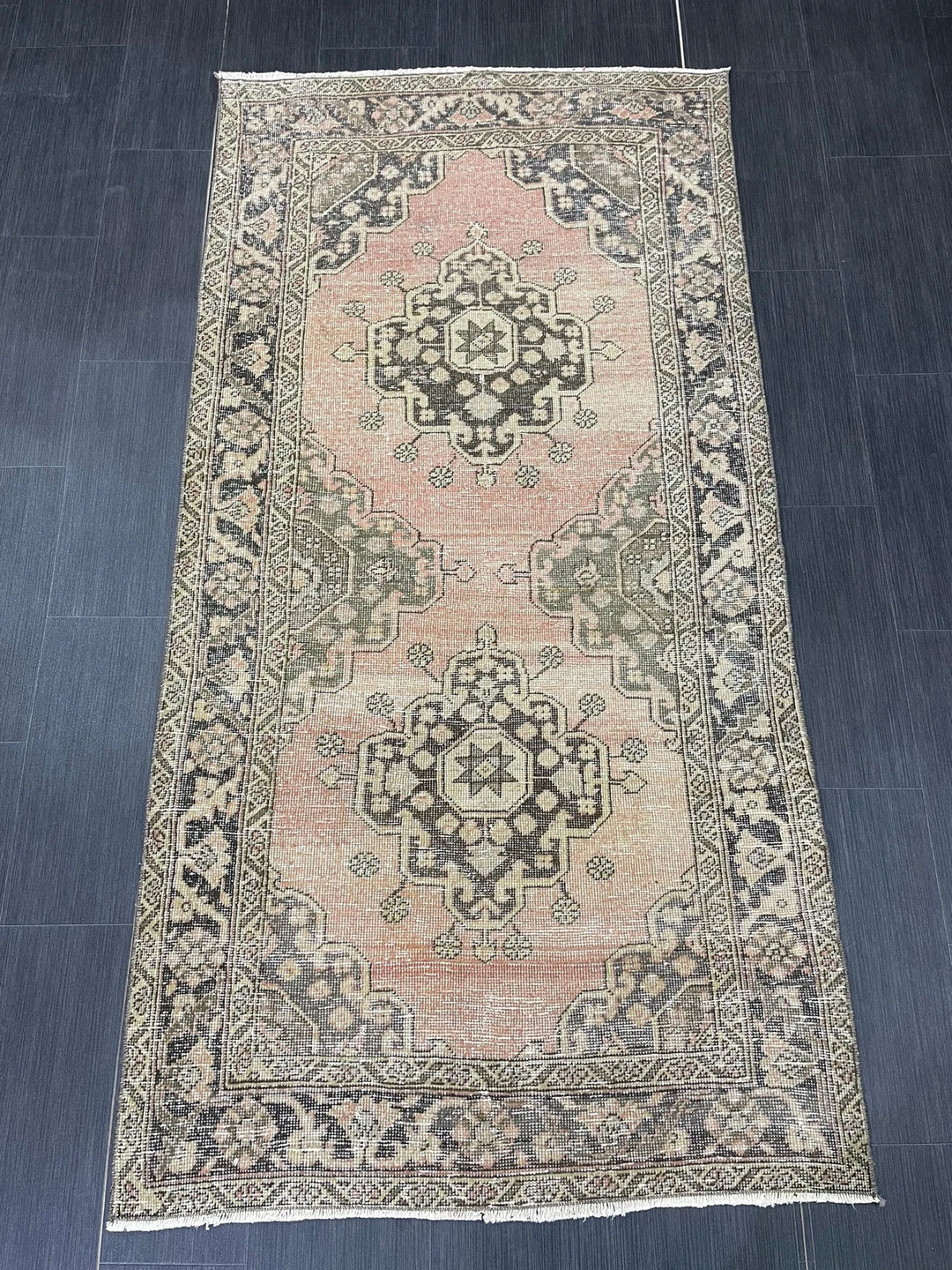 Rust Turkish Runner Rug 3' 5" x 6' 10" Hand-Knotted | No. WR28609
