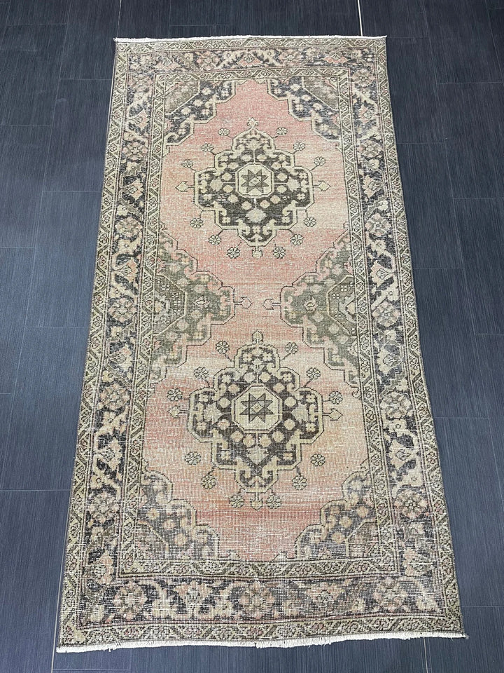 Rust Turkish Runner Rug 3' 5" x 6' 10" Hand-Knotted | No. WR28609