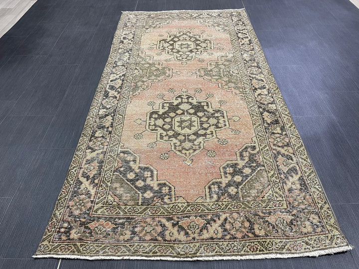Rust Turkish Runner Rug 3' 5" x 6' 10" Hand-Knotted | No. WR28609