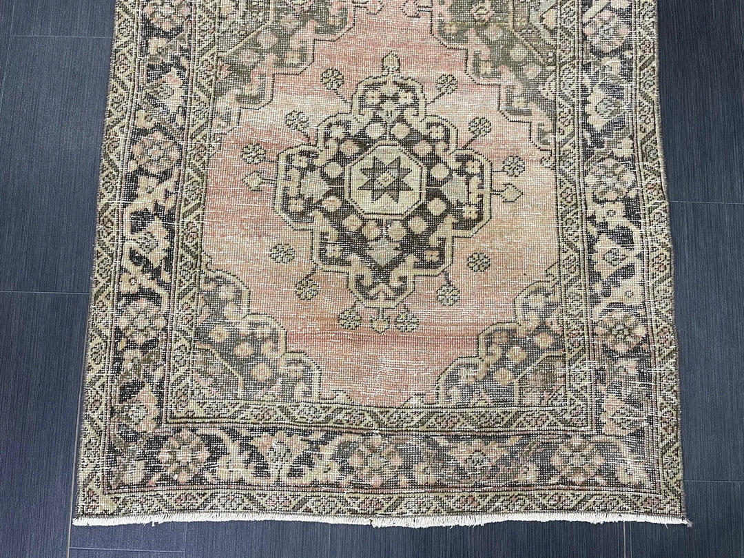 Rust Turkish Runner Rug 3' 5" x 6' 10" Hand-Knotted | No. WR28609