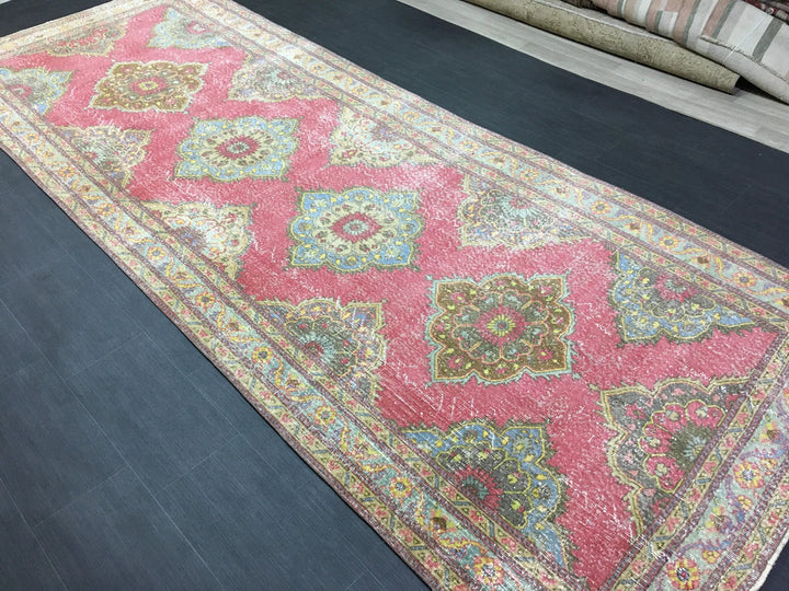 Beige Turkish Runner Rug 4' 11" x 12' 11" Hand-Knotted | No. WR28909