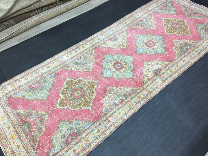 Beige Turkish Runner Rug 4' 11" x 12' 11" Hand-Knotted | No. WR28909