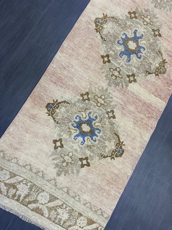 Beige Turkish Runner Rug 2' 10" x 11' 5" Hand-Knotted | No. WR28980