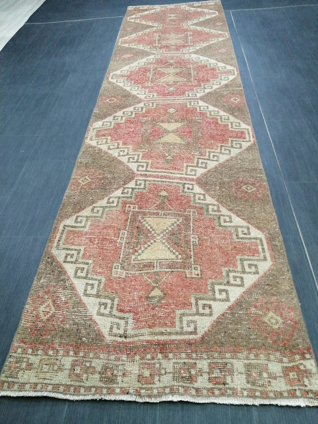 Beige Turkish Runner Rug 2' 11" x 11' Hand-Knotted | No. WR29225
