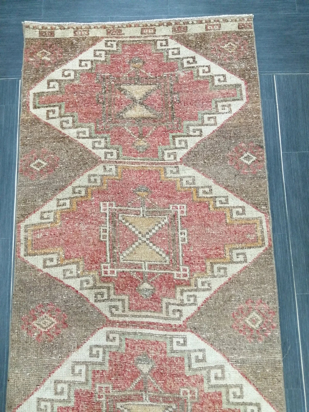 Beige Turkish Runner Rug 2' 11" x 11' Hand-Knotted | No. WR29225