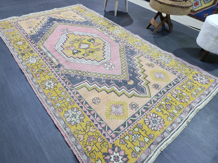 Beige Turkish Runner Rug 4' 2" x 7' 4" Hand-Knotted | No. WR29307