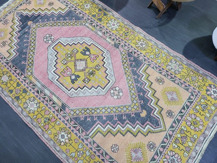 Beige Turkish Runner Rug 4' 2" x 7' 4" Hand-Knotted | No. WR29307