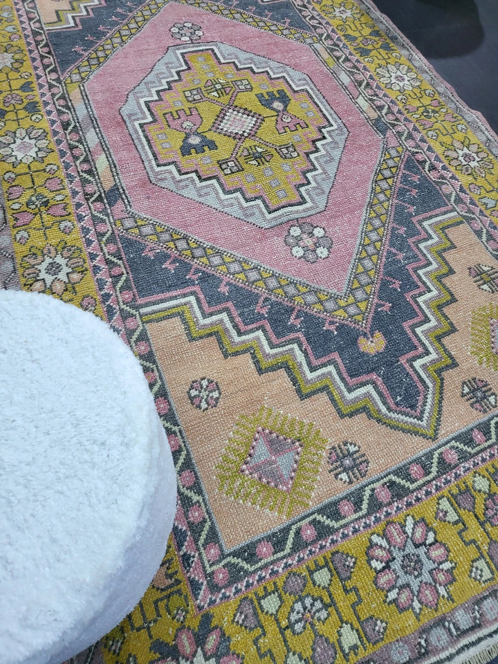 Beige Turkish Runner Rug 4' 2" x 7' 4" Hand-Knotted | No. WR29307