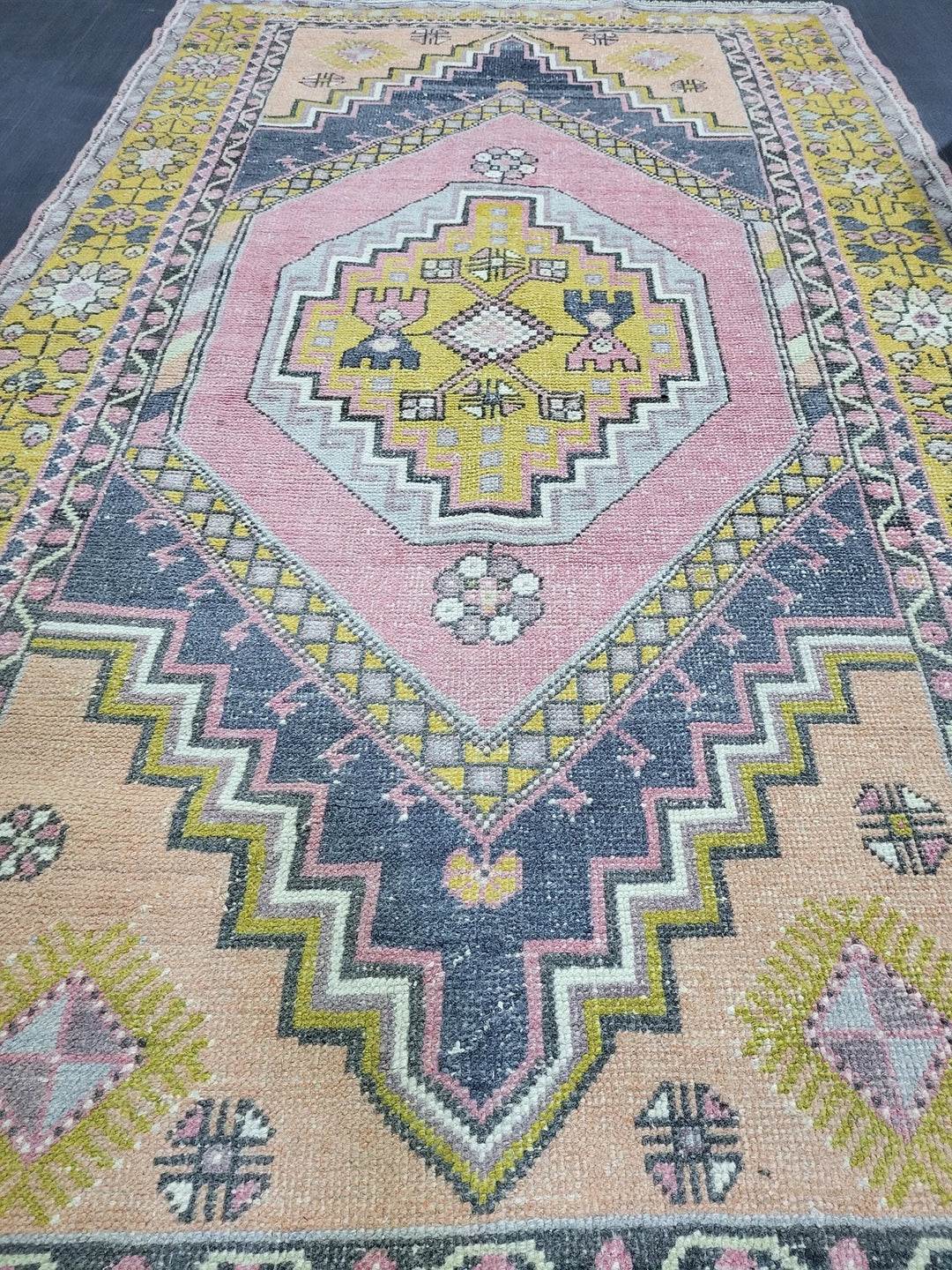 Beige Turkish Runner Rug 4' 2" x 7' 4" Hand-Knotted | No. WR29307