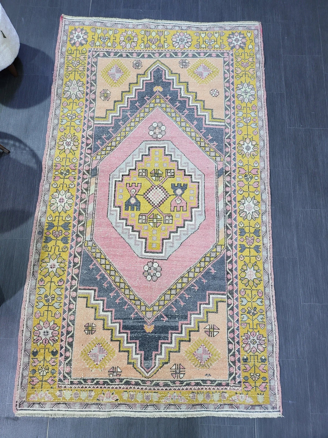 Beige Turkish Runner Rug 4' 2" x 7' 4" Hand-Knotted | No. WR29307