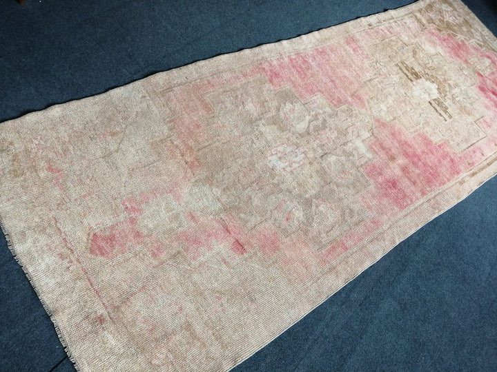 Pink Turkish Runner Rug 3' 8" x 10' Hand-Knotted | No. WR29332