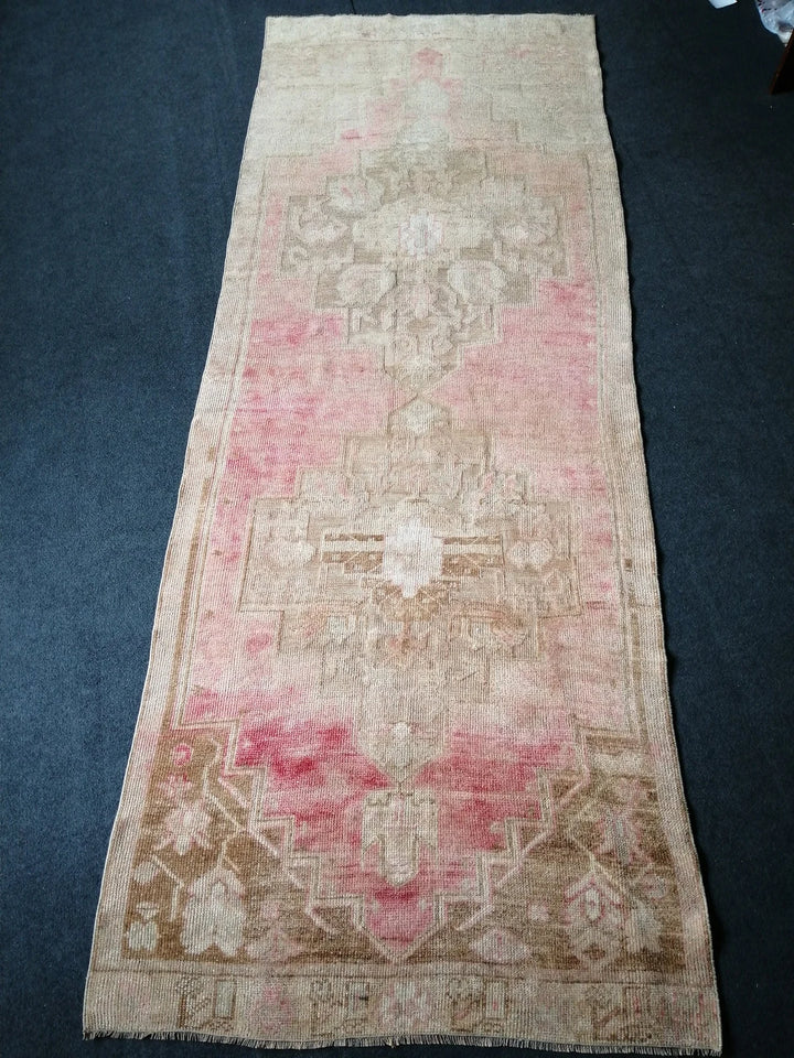 Pink Turkish Runner Rug 3' 8" x 10' Hand-Knotted | No. WR29332