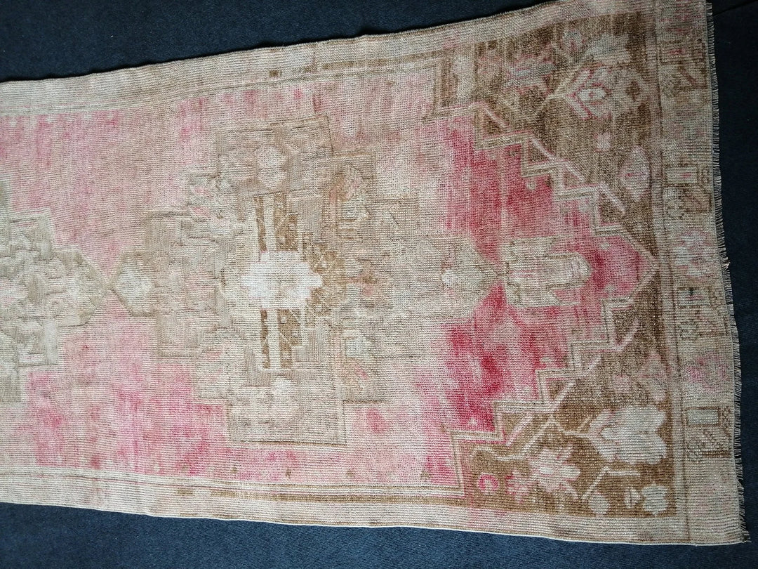 Pink Turkish Runner Rug 3' 8" x 10' Hand-Knotted | No. WR29332